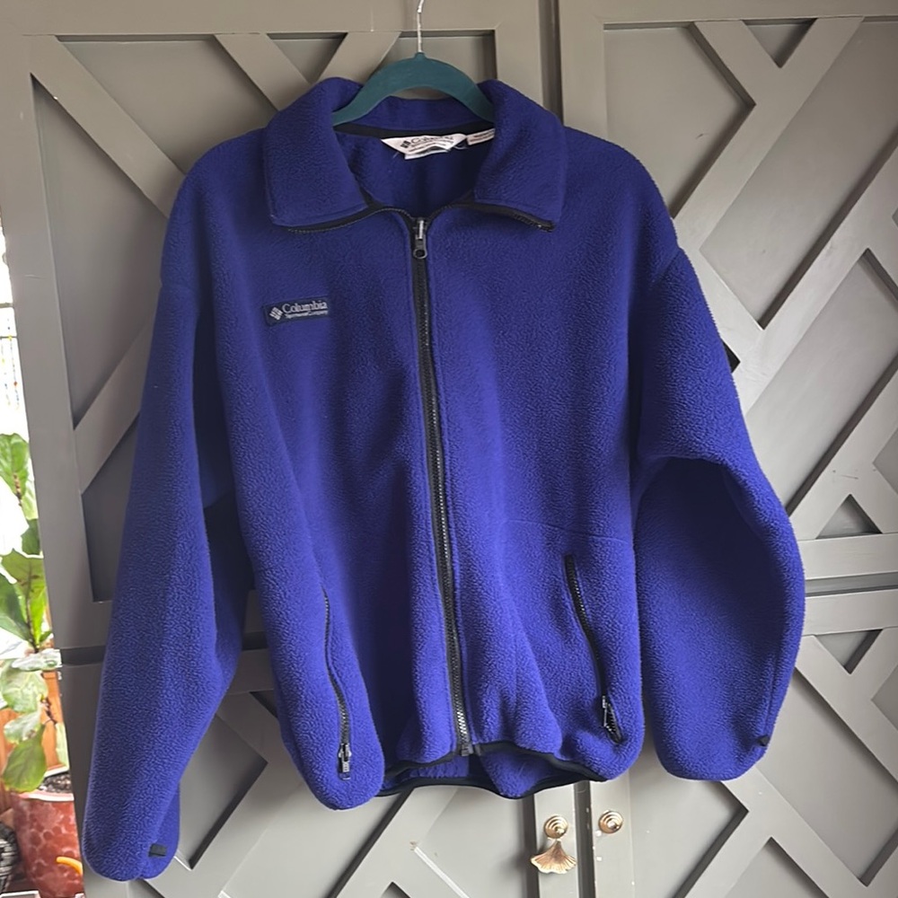 Vintage 90s Columbia Blue Fleece Zip Jacket